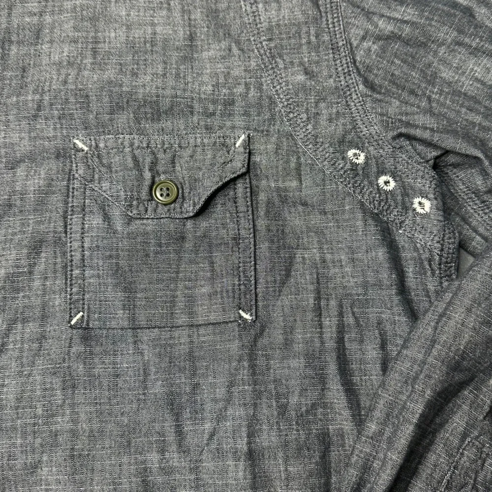 Birdwell Beach Britches Button Down‎ XXL Gray Chambray Long Sleeve Made in USA - Picture 8 of 10